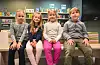 Frå venstre: Adelen Skaar Brynestad (6), Linnea Maria Thomas (6), Sigrid Lundås (5) og Lage Økland Skogsland (5). Foto: Morten Vågset Møller