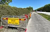 Det er sette opp sperringar begge vegar.FOTO: THOMAS VALLESTAD DRAGESET