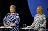 Frp-leiar Sylvi Listhaug og Høgreleiar Erna Solberg kan begge smile etter junimålinga til Opinion. FOTO: OLE BERG-RUSTEN / NTB / NPK