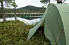 Nordmenn er glade i friluftsliv, men det er endring i forbrukarvanane. I staden for å kjøpe nytt telt, er det fleire som vel å låne seg eitt. Foto: Gorm Kallestad / NTB / NPK