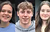 Signe Lier Høyness (t.v.), Marius Høyland Bendiksen og Ramaja Ismailova går i høvesvis 10A, 10B og 10C på Sveio skule. I desse dagar må dei velje kva vidaregåande skule dei skal gå på.FOTO: KARI NILSDATTER HAUKÅS